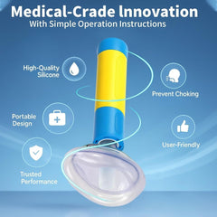 1 Set Portable Anti-choking Device Heimlich First Aids Kit Suction Tool Airway Clear Travel & Home Safety Kit for Emergency Two Mask for Adult and Kids
