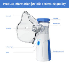 Mesh Nebulizer – Portable Ultrasonic Mesh Nebulizer for Adults & Kids, Handheld Nebulizer for Home, Office or Travel Use with Fine Mist Output, Quiet Operation and Easy Auto-Clean Function