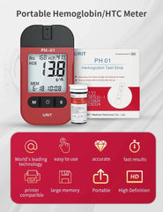 URIT Hemoglobin Analysis Tester Meter Home/Trave Hb Analyzer Anemia Test Strip 50pcs Test Strips