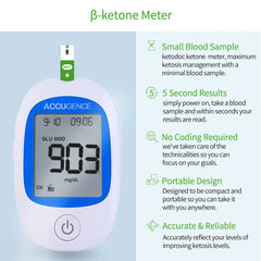 Fast Test Blood Ketone Meter Kit for Keto Diet with Ketone Monitor Strips with 30pcs Test Strips