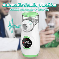 Handheld Rechargeable Digital Display Mesh Nebulizer | Quiet Portable Inhaler for Adults & Kids