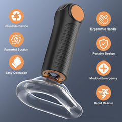 Angeer Portable Home Anti-choking Device Kit  Heimlich First Aid Anti-Choke Training Equipment Respiratory Tract Cleaning Tool Suction Tool Airway Clear Throat Negative Pressure Aspirator