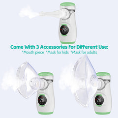 Handheld Rechargeable Digital Display Mesh Nebulizer | Quiet Portable Inhaler for Adults & Kids