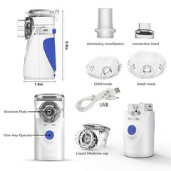 Ultra‑Quiet Handheld Mesh Nebulizer | Rechargeable Portable Inhaler for Kids & Adults, Fine Mist for Respiratory Care at Home or On‑the‑Go