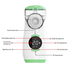 Handheld Rechargeable Digital Display Mesh Nebulizer | Quiet Portable Inhaler for Adults & Kids