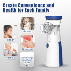 Mesh Nebulizer – Portable Ultrasonic Mesh Nebulizer for Adults & Kids, Handheld Nebulizer for Home, Office or Travel Use with Fine Mist Output, Quiet Operation and Easy Auto-Clean Function