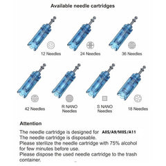 Disposable Microneedling Pen Cartridges Cartridge Needling 12/18/24/42/Nano Needle Fit on Dr pen M8S /A8S/ A9