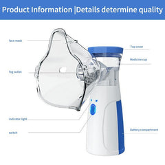 Mesh Nebulizer – Portable Ultrasonic Mesh Nebulizer for Adults & Kids, Handheld Nebulizer for Home, Office or Travel Use with Fine Mist Output, Quiet Operation and Easy Auto-Clean Function