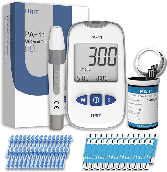 URIT Uric Acid Test Kit Include 25pcs Test Strips & Lancets - Home Use Check UA Levels Easily Yourself The Test Strip EXP 18 Months