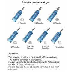 Disposable Microneedling Pen Cartridges Cartridge Needling 12/18/24/42/Nano Needle Fit on Dr pen M8S /A8S/ A9