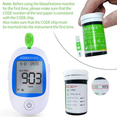 Fast Test Blood Ketone Meter Kit for Keto Diet with Ketone Monitor Strips with 30pcs Test Strips