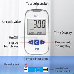 URIT Uric Acid Test Kit Include 25pcs Test Strips & Lancets - Home Use Check UA Levels Easily Yourself The Test Strip EXP 18 Months