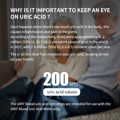 URIT Uric Acid Test Kit Include 25pcs Test Strips & Lancets - Home Use Check UA Levels Easily Yourself The Test Strip EXP 18 Months